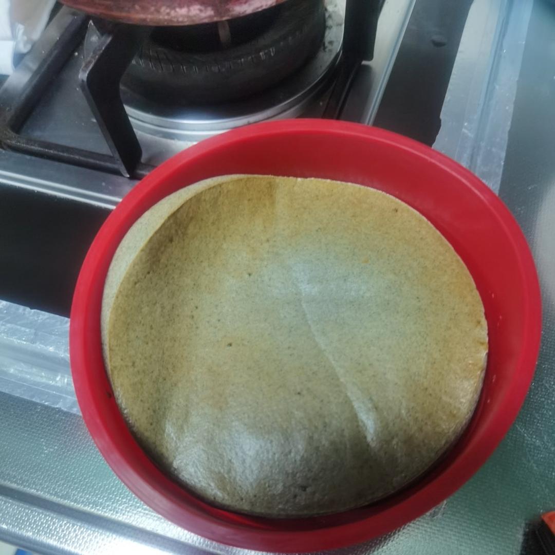 爆浆黄桃酸奶黑芝麻糊蛋糕（空气炸锅）