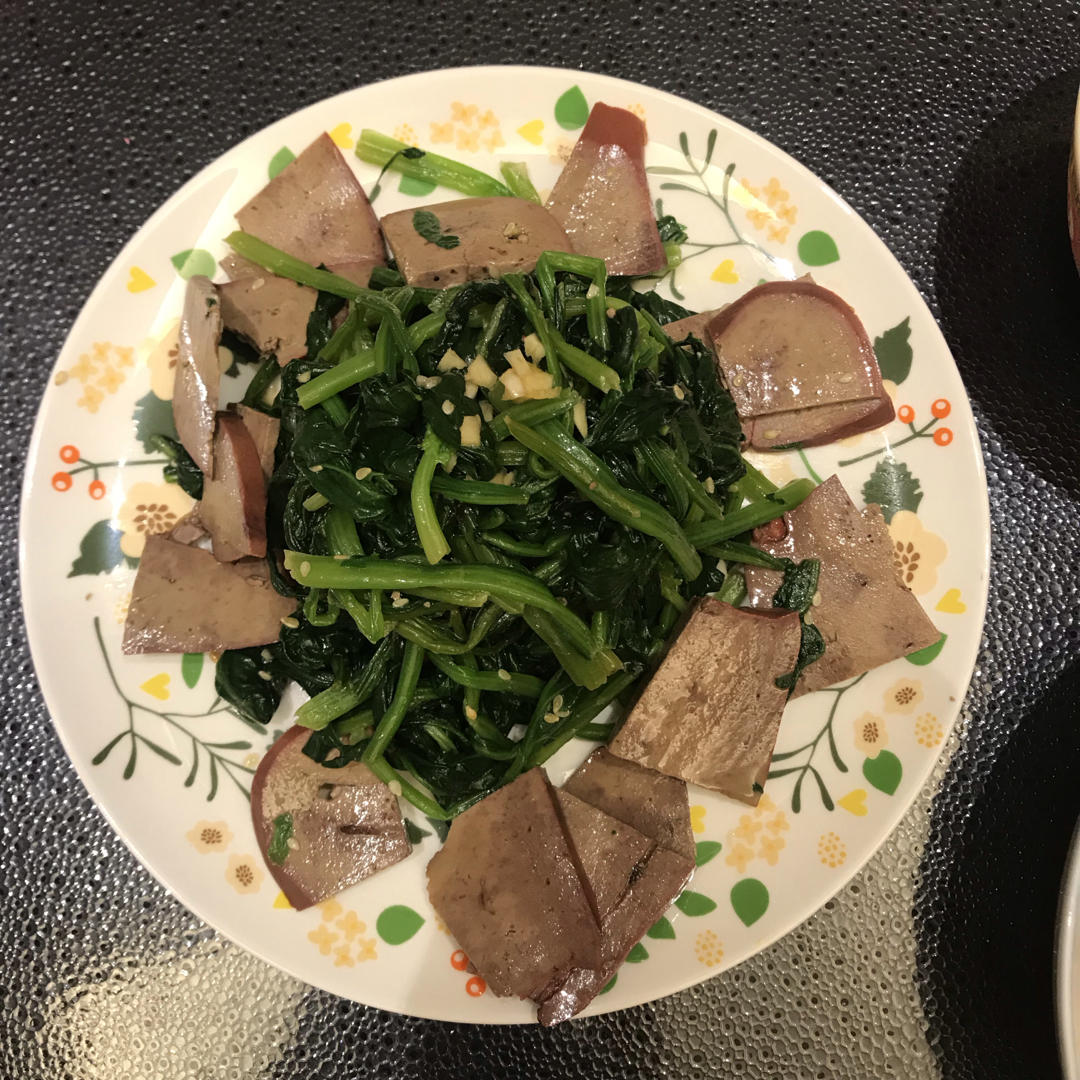 凉拌菠菜猪肝