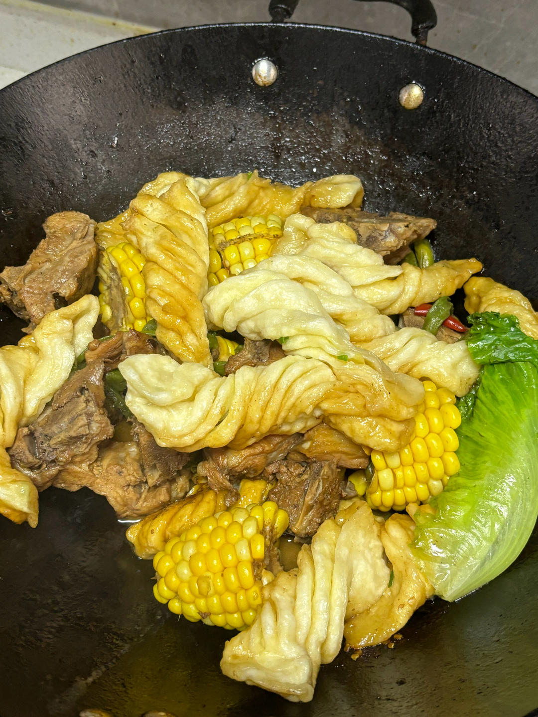 排骨豆角焖卷子