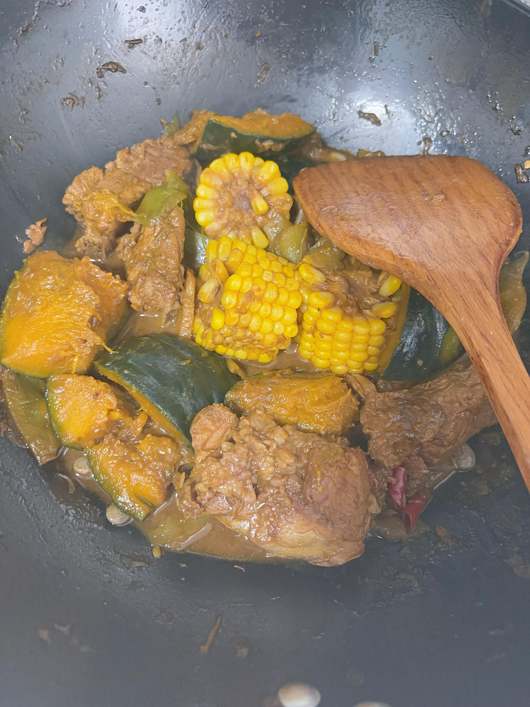 经典东北大丰收之排骨炖豆角玉米🌽南瓜🎃一锅出