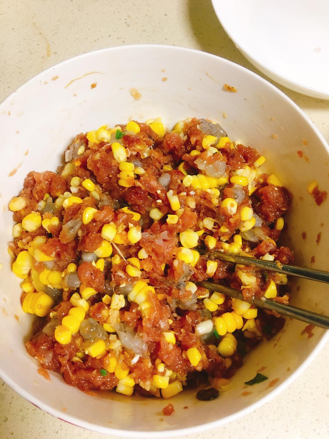 玉米虾仁水饺--低脂营养高的做法