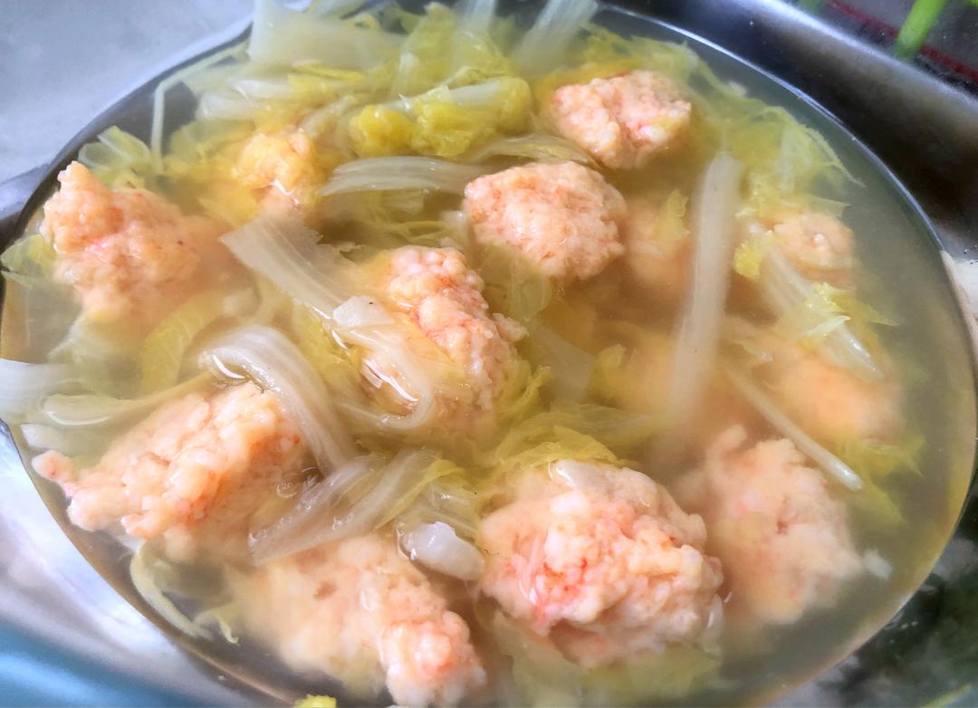 虾丸娃娃菜的做法