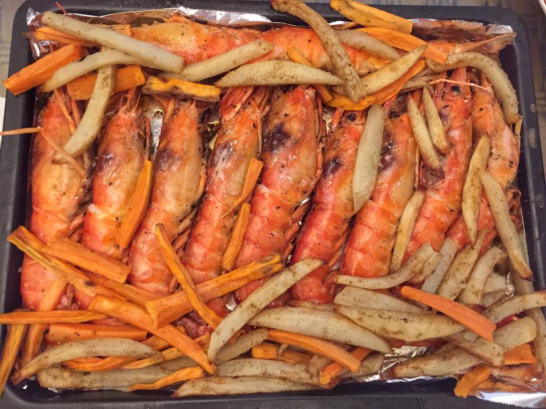 盐烤阿根廷红虾