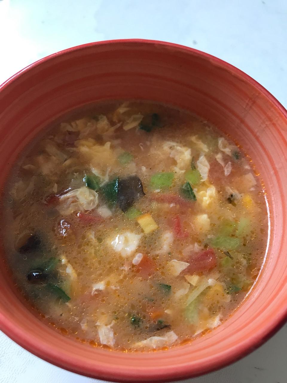 小白菜西红柿蛋花疙瘩汤