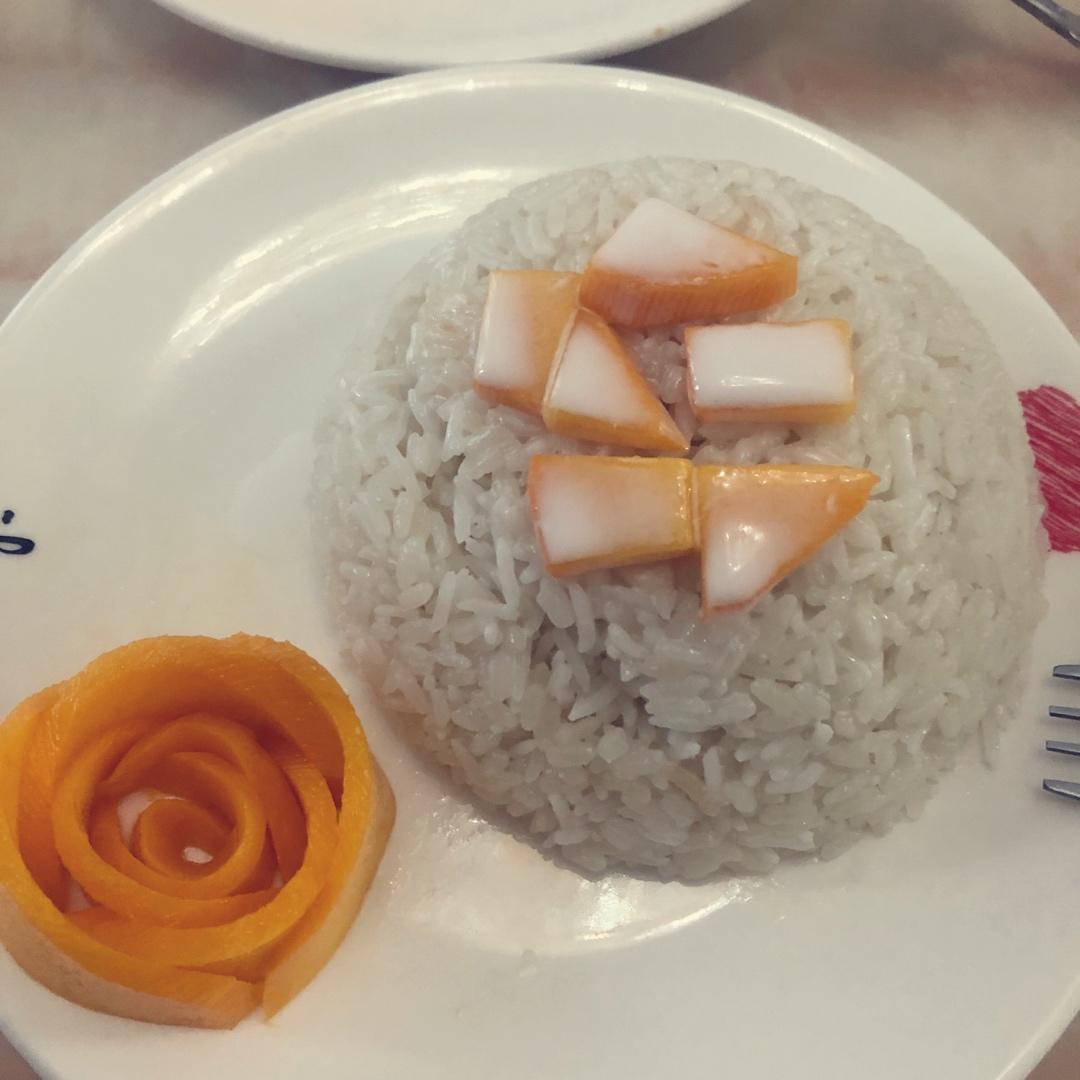 椰浆芒果糯米饭（附芒果玫瑰花做法）