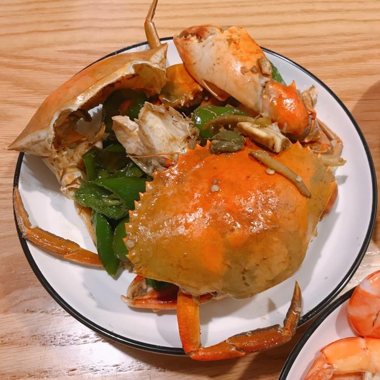 姜葱炒花蟹