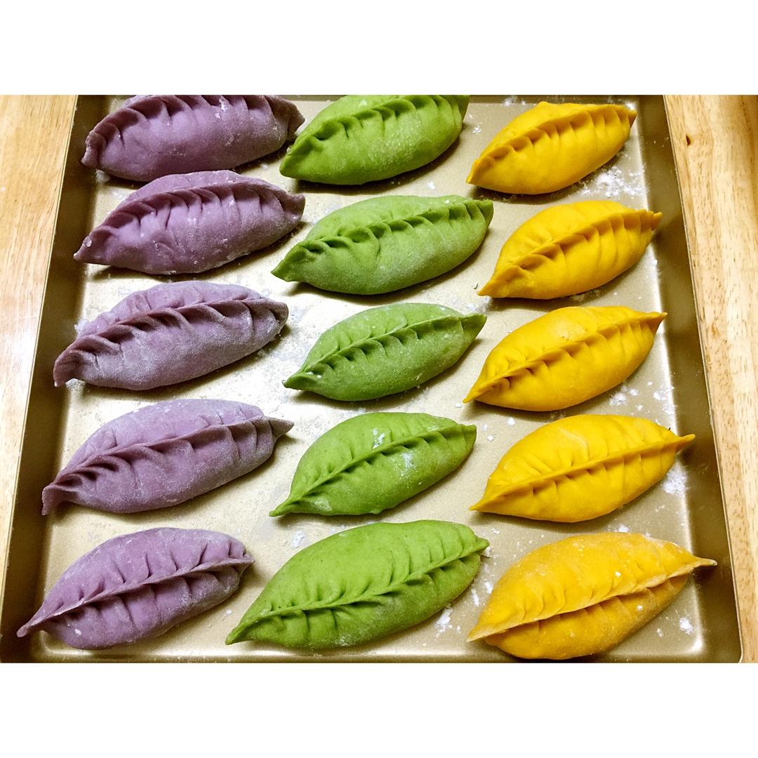 彩色柳叶饺子