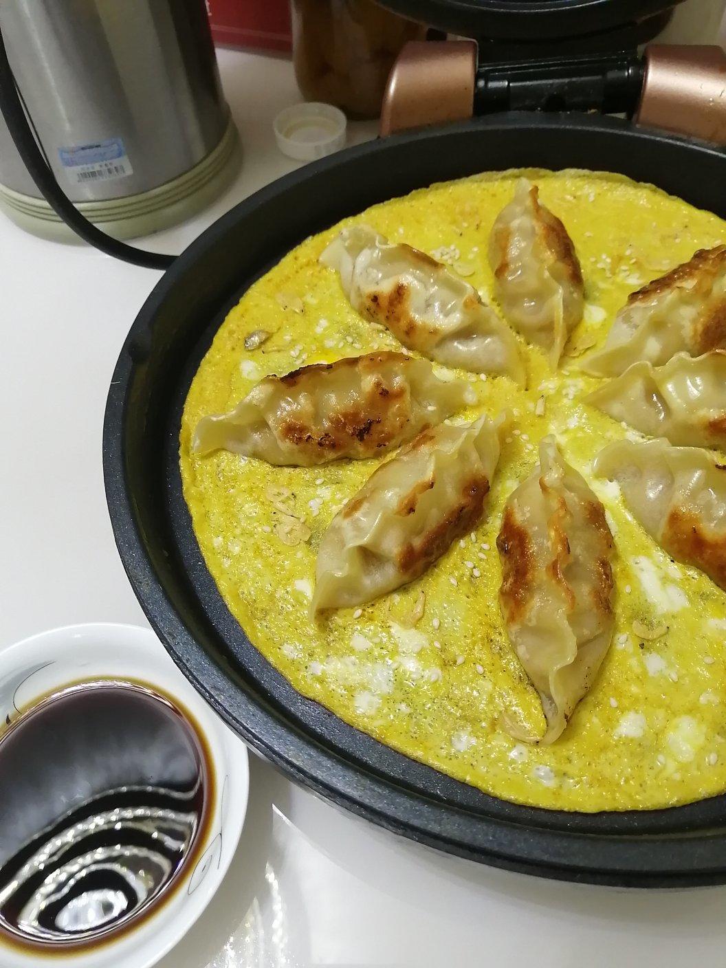 虾皮鸡蛋煎饺（熟饺子版）