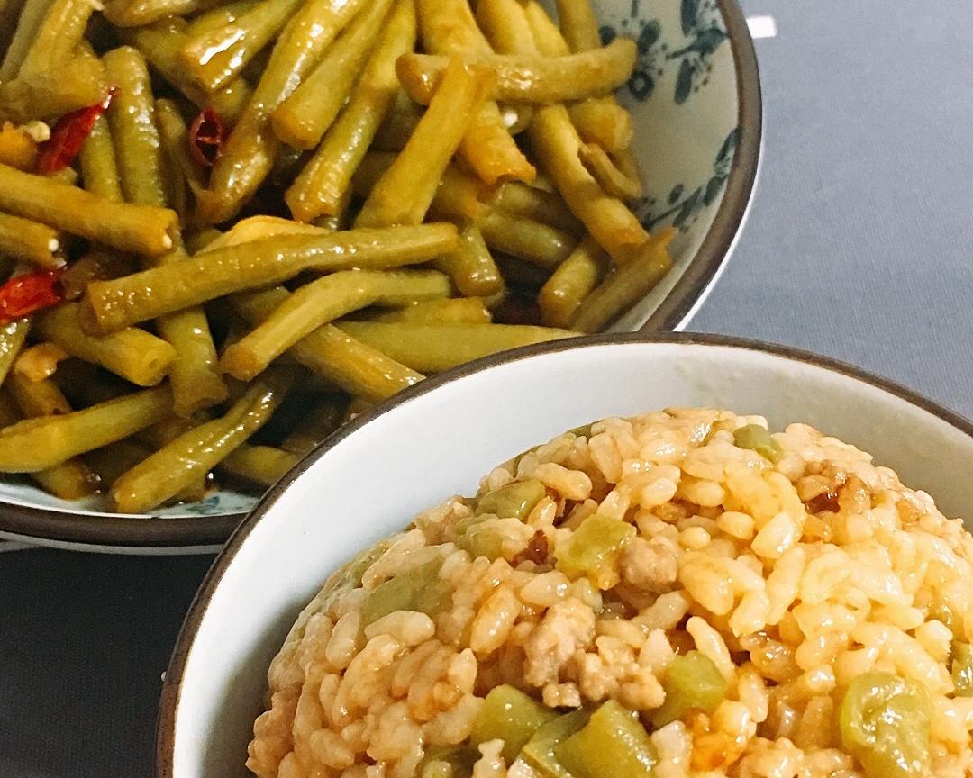 【豇豆三吃】自制快手酸豆角*豇豆肉末饭*肉丝炒豇豆的做法