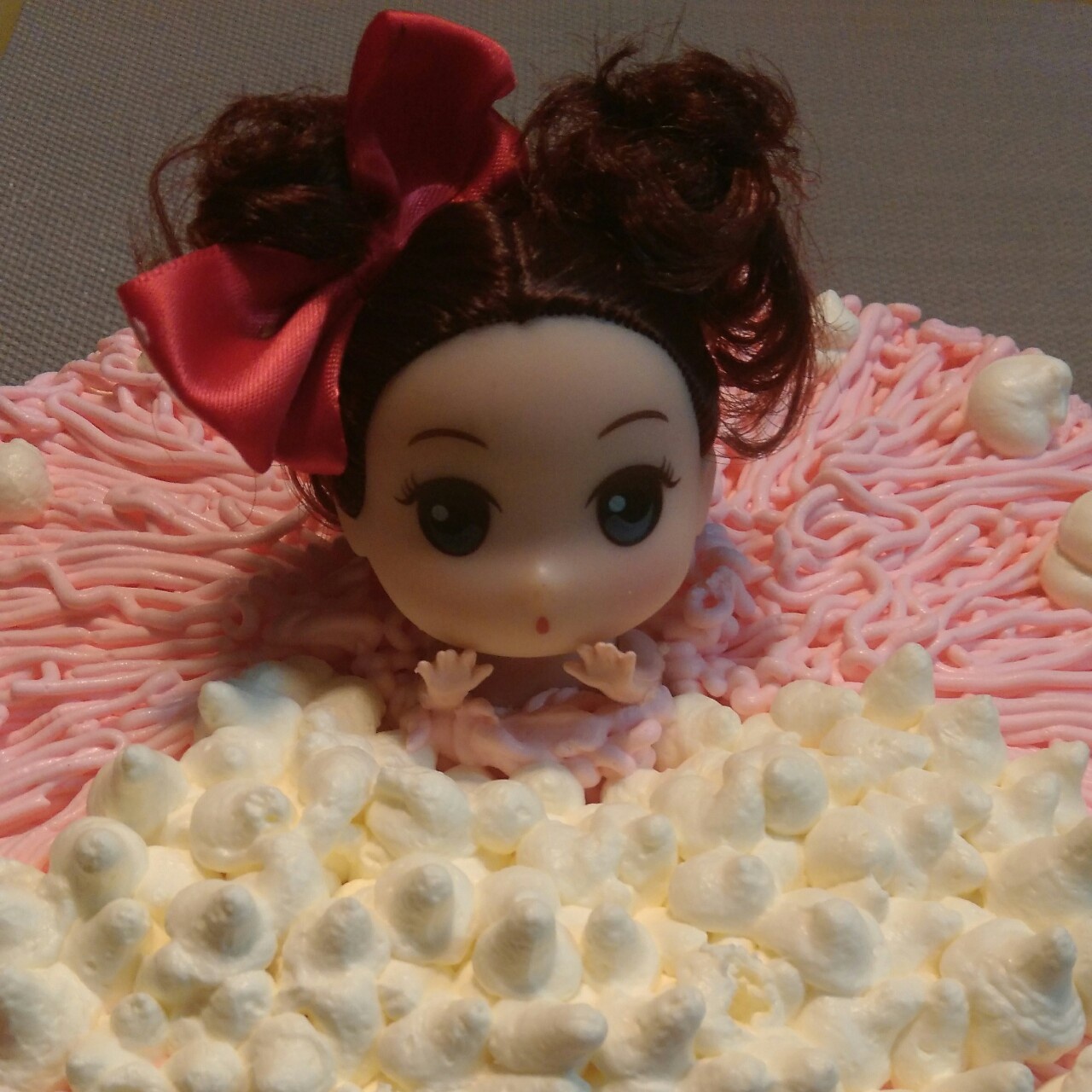 详细步骤制作泡泡浴娃娃蛋糕