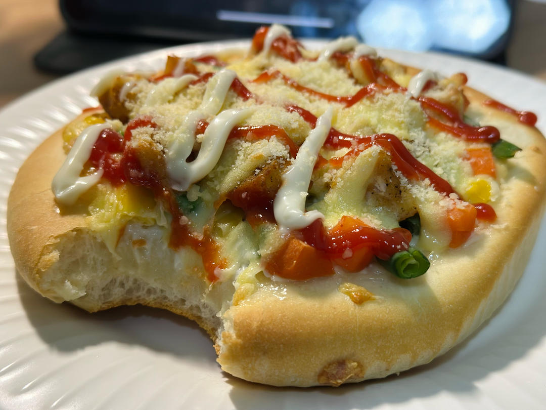 免手套膜，简单快手，一餐一个迷你小披萨🍕高效快餐做起来。