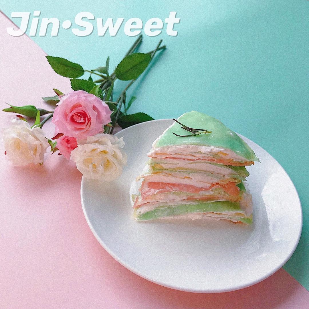 彩虹千层蛋糕 彩虹可丽饼(Mille Crepe Cake)
