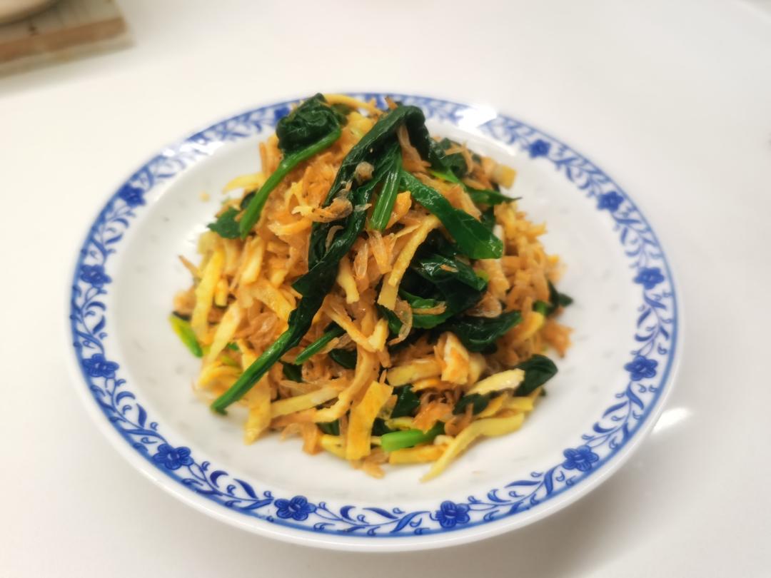 黄金虾皮拌菠菜