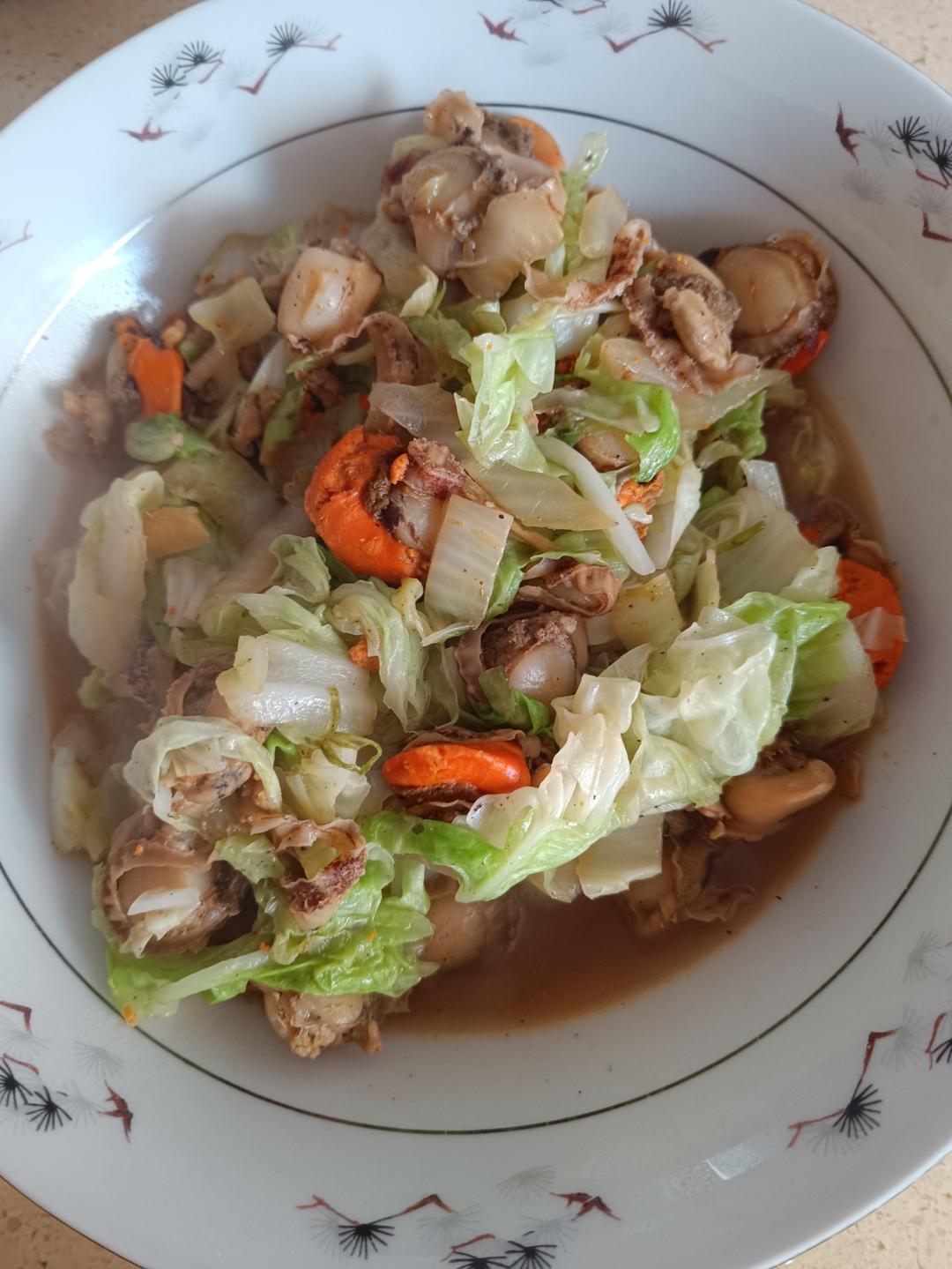 扇贝炒白菜
