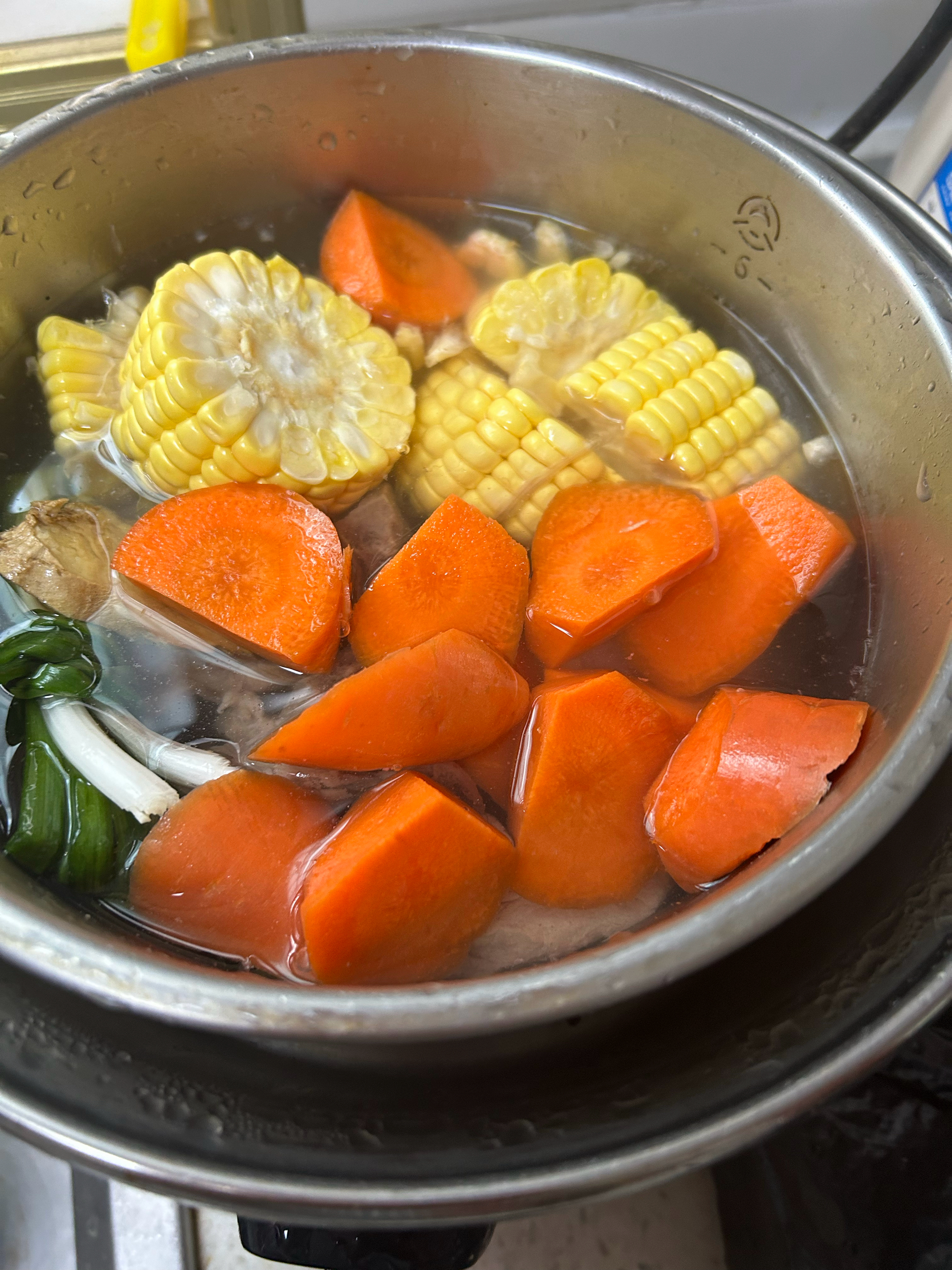 清炖胡萝卜排骨玉米汤的做法