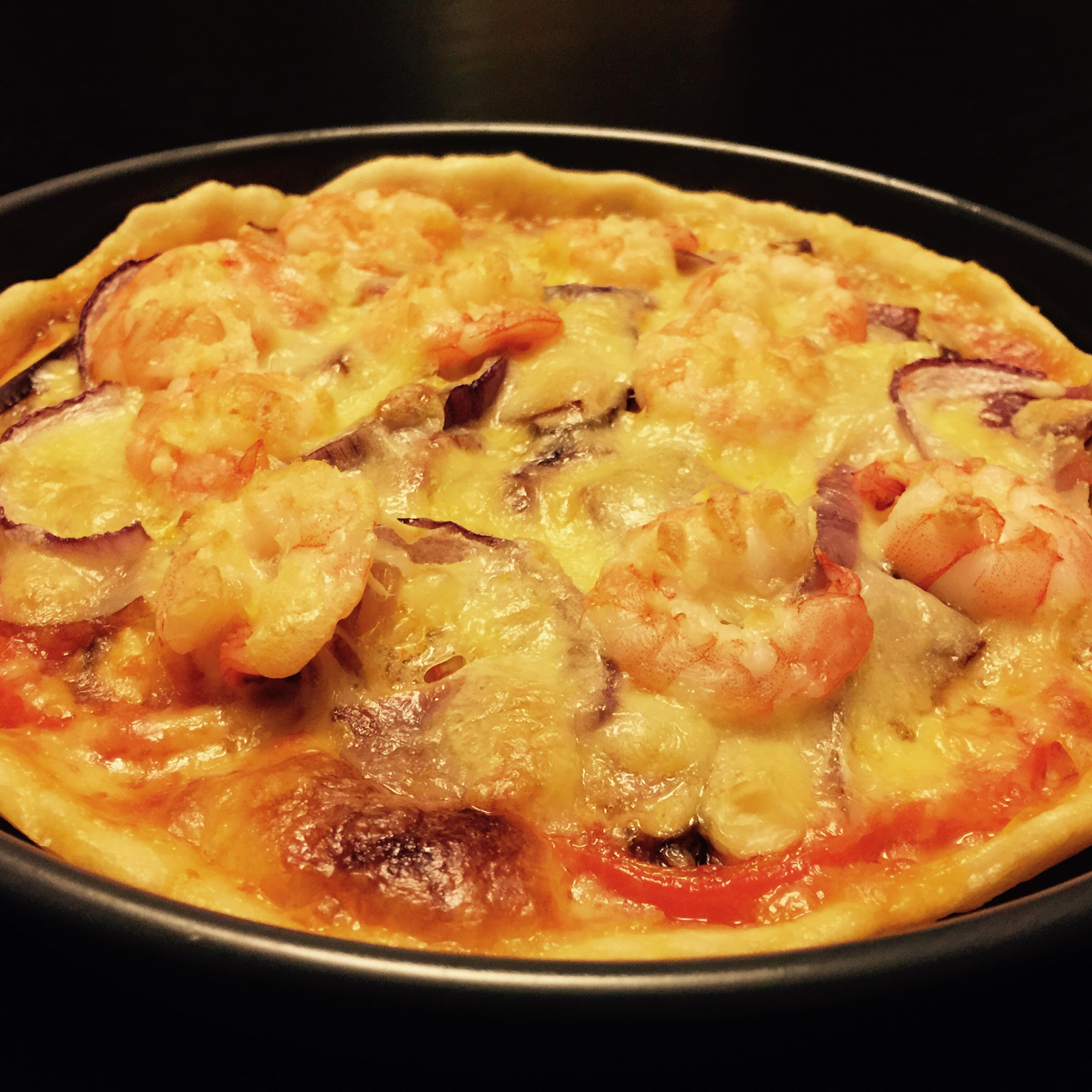 鲜虾培根薄披萨—海氏烤箱定制