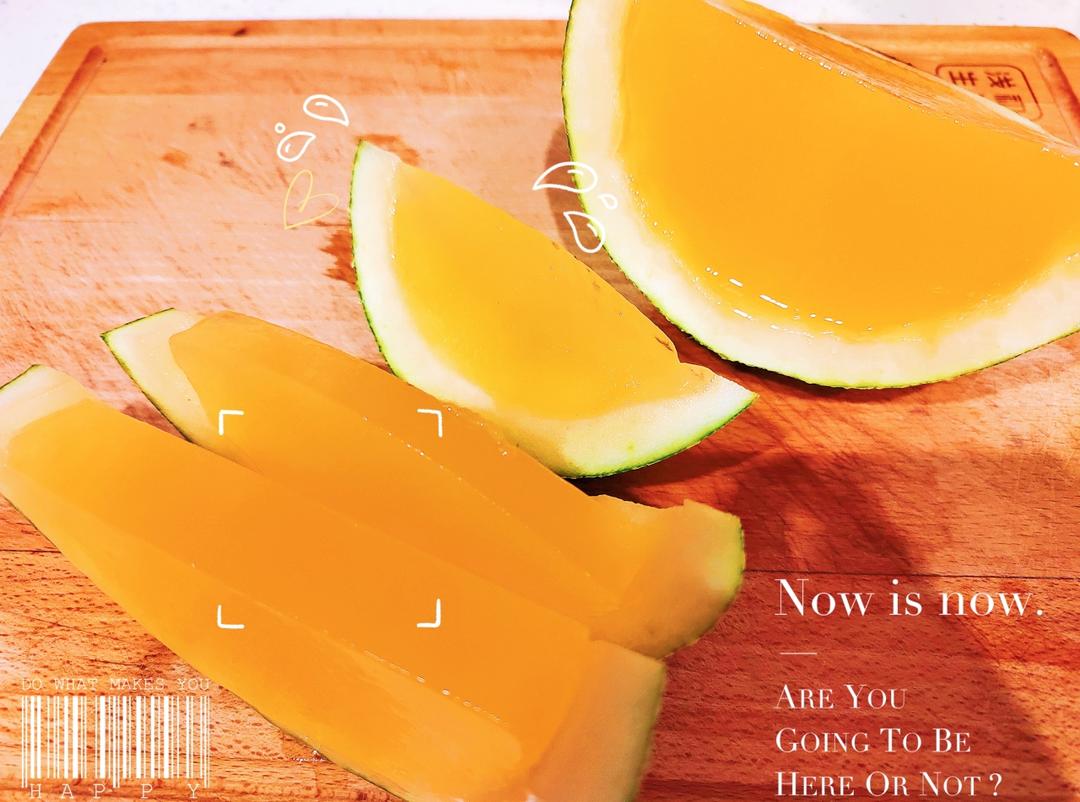 哈密瓜果冻做法 自制 夏日零食 水果布丁