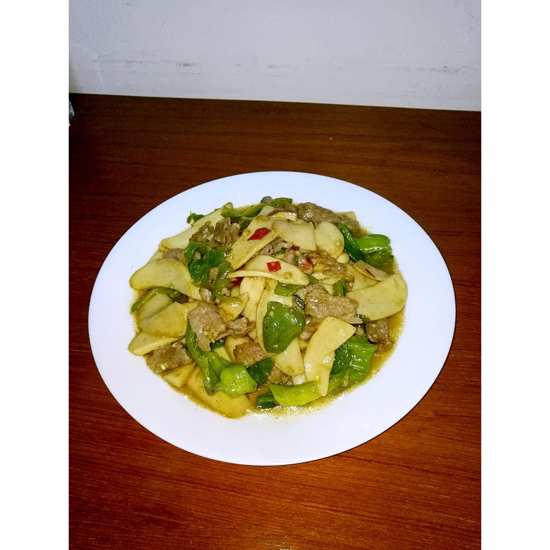 黑椒汁杏鲍菇炒牛肉