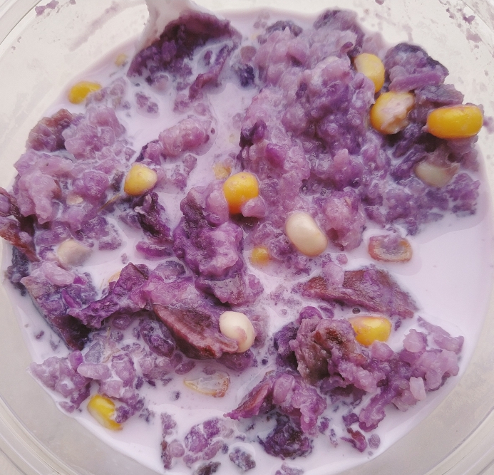 炒鸡简单宿舍料理‼️‼️‼️玉米紫薯牛奶粥💜💛