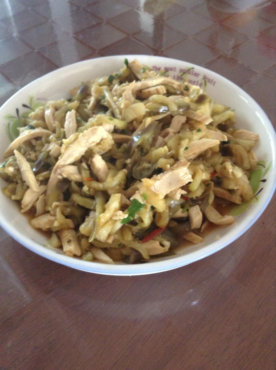 茄子拌鸡丝