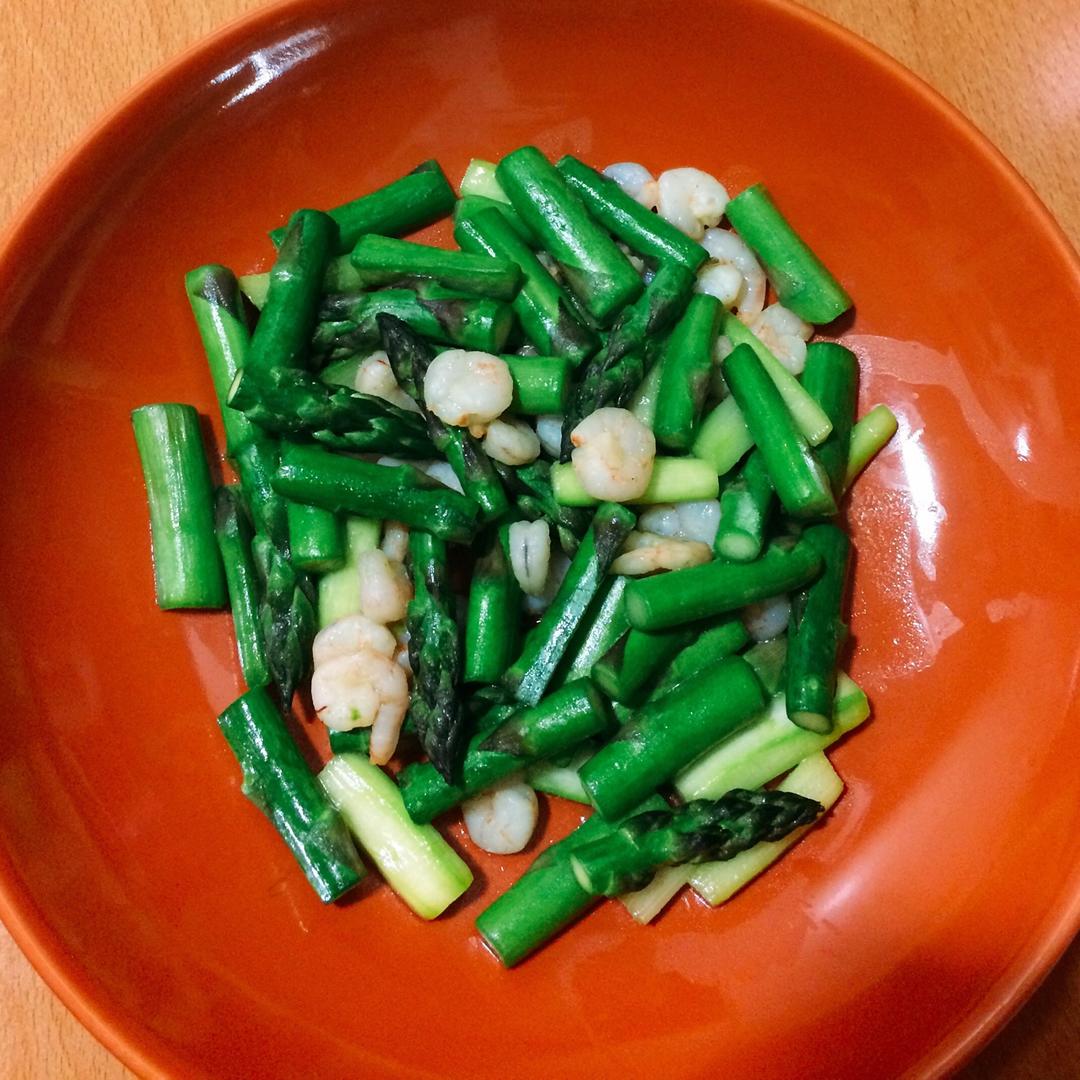 清炒芦笋虾仁
