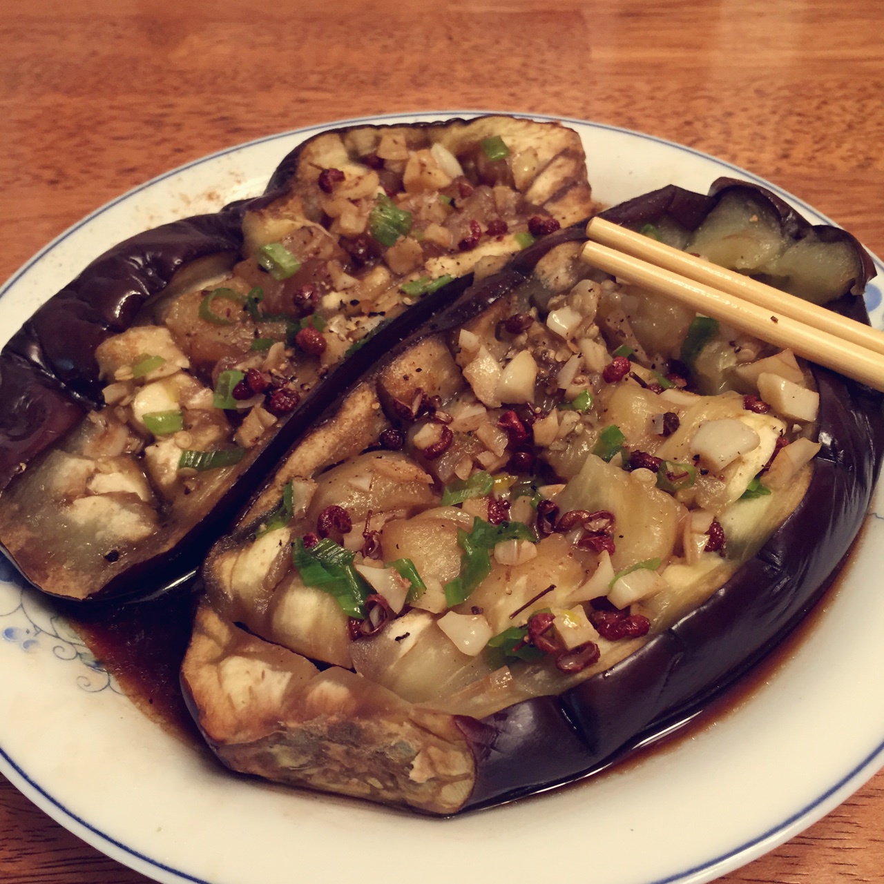 微波炉做出街头烧烤风的茄子