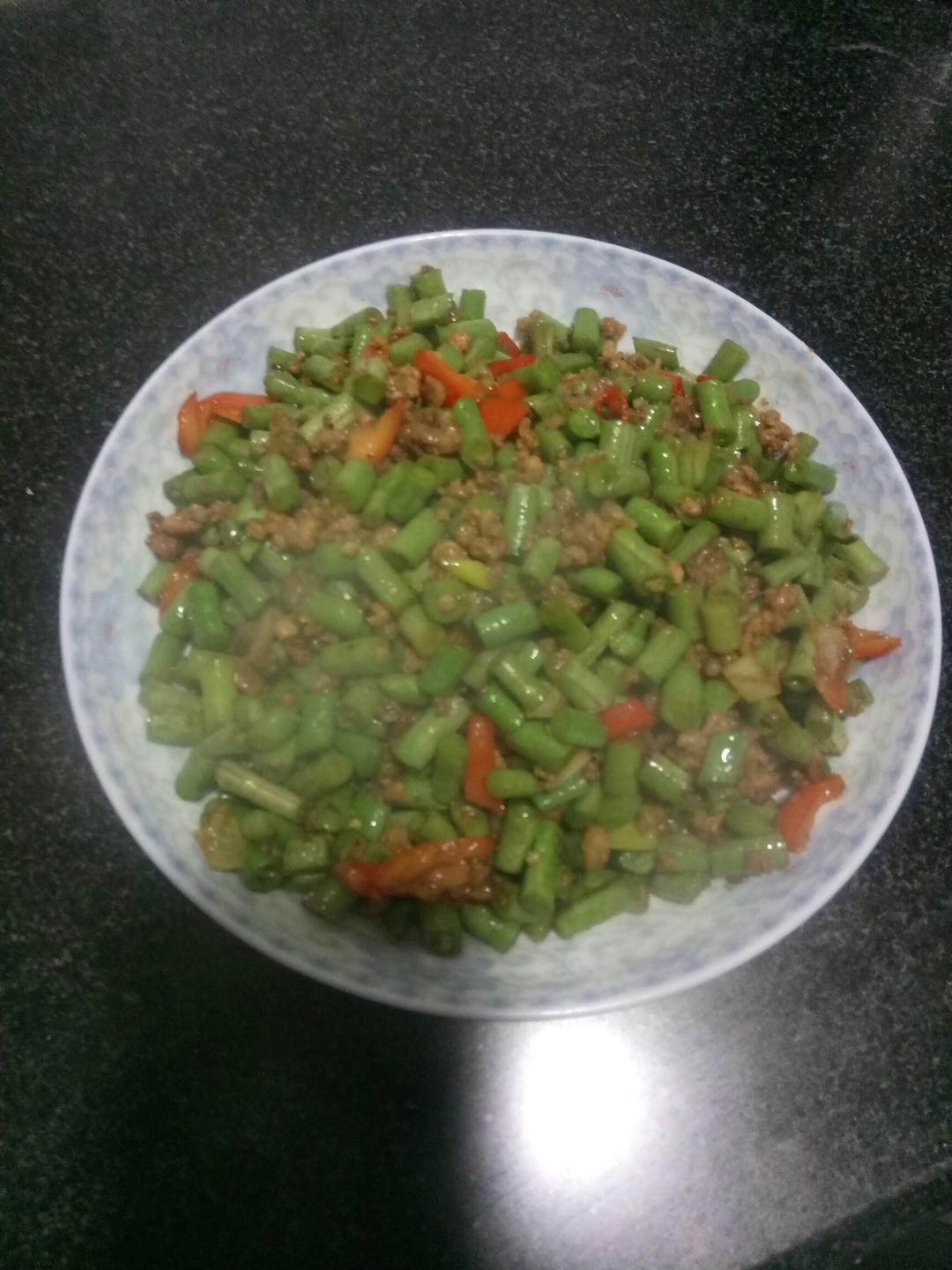 肉沫豆角下饭菜