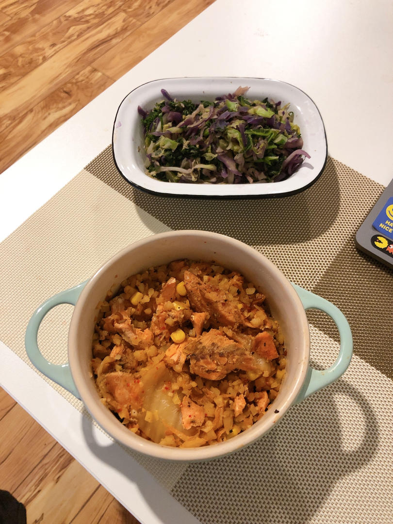 金枪鱼泡菜炒饭（网红同款 花菜米饭）