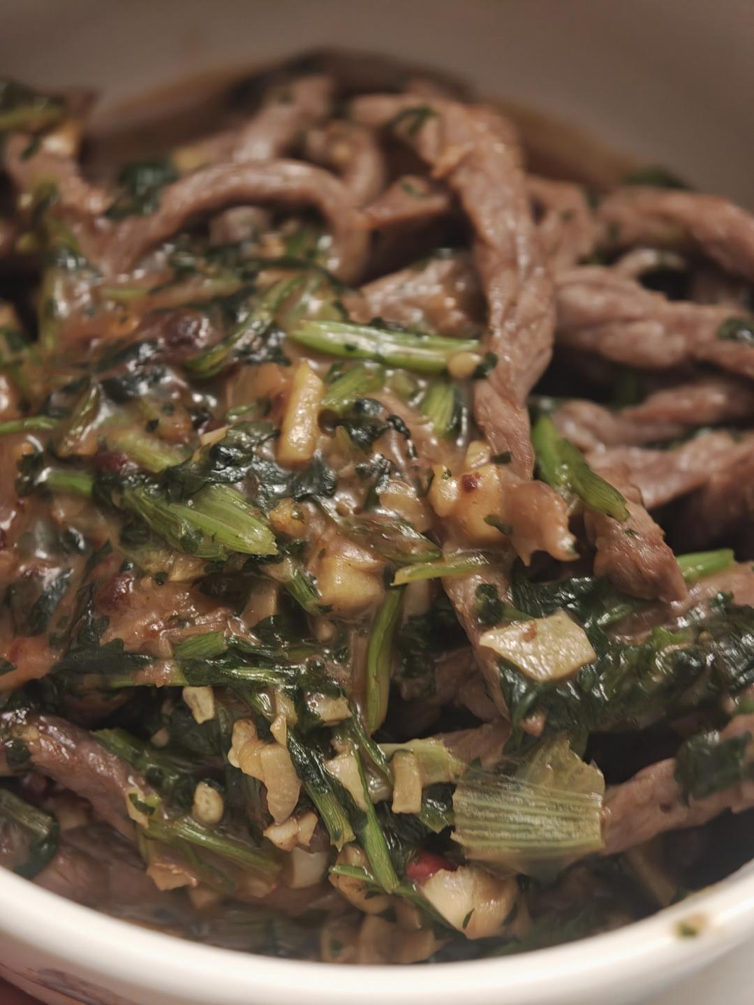 香菜牛肉丝（下饭神器）