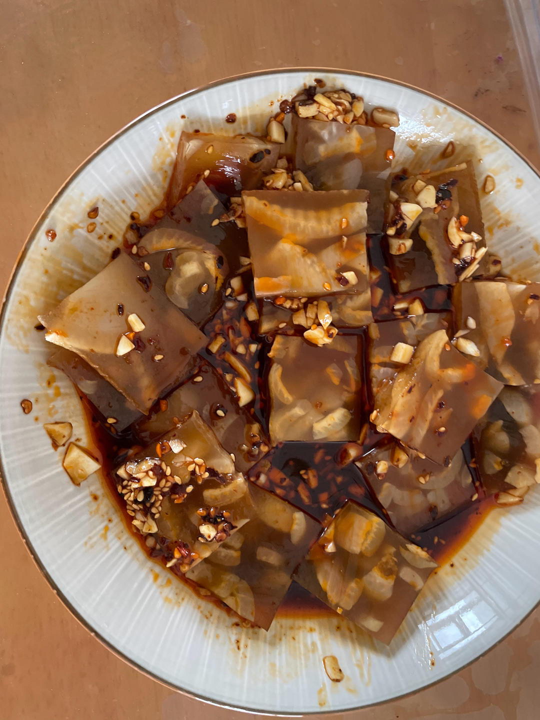 🔥凉拌猪皮冻❗️满满胶原蛋白常吃胜过你天天敷面膜