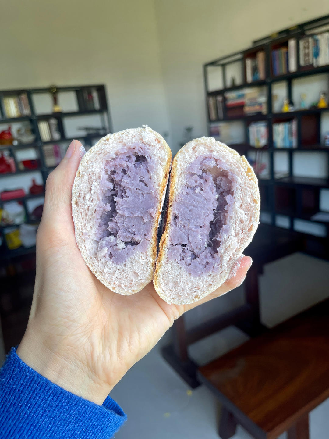 紫薯软欧包（内馅有麻薯，肉松，芋泥，口感超赞）配麻薯做法～