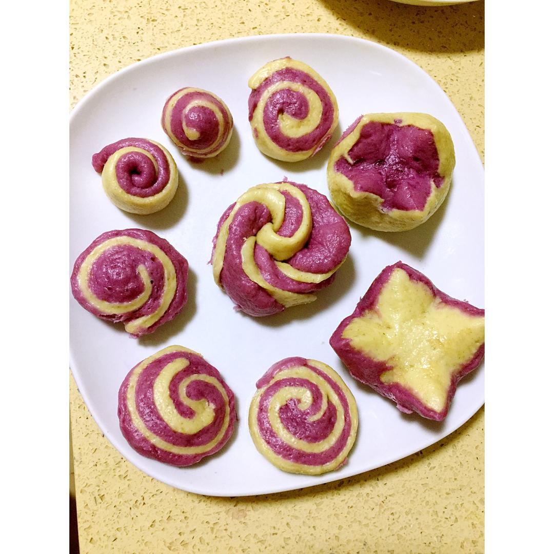 紫薯开花馒头！