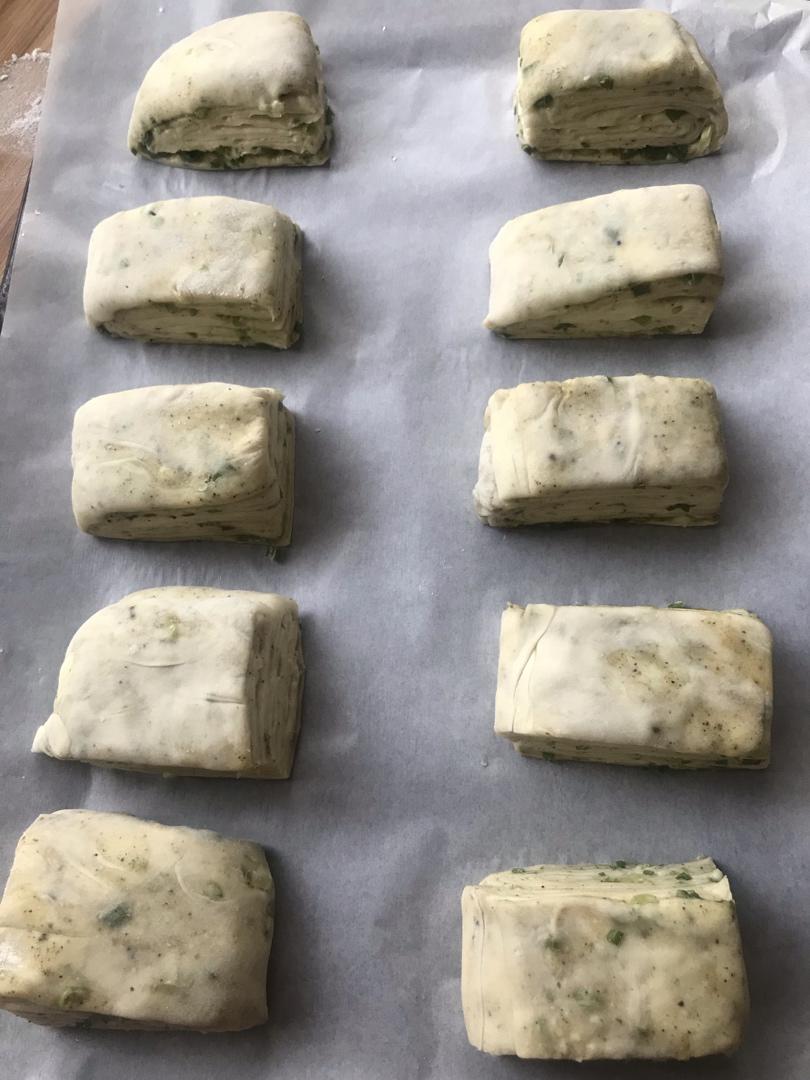 椒盐千层饼（烤箱版）一次发酵 外酥里嫩