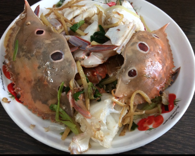 姜葱炒花蟹