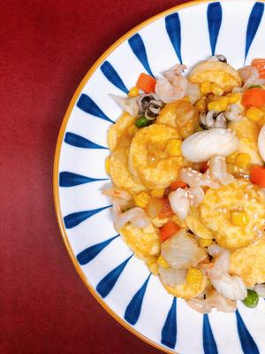 『年夜饭』三鲜日本豆腐【年夜饭】海鲜烩鸡蛋豆腐的做法 步骤18