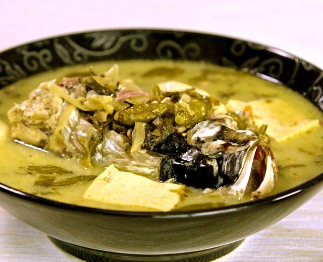 雪菜鱼头豆腐汤的做法