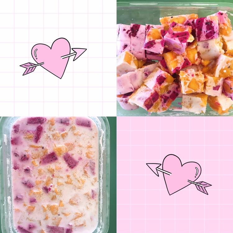 草莓芒果椰奶冻