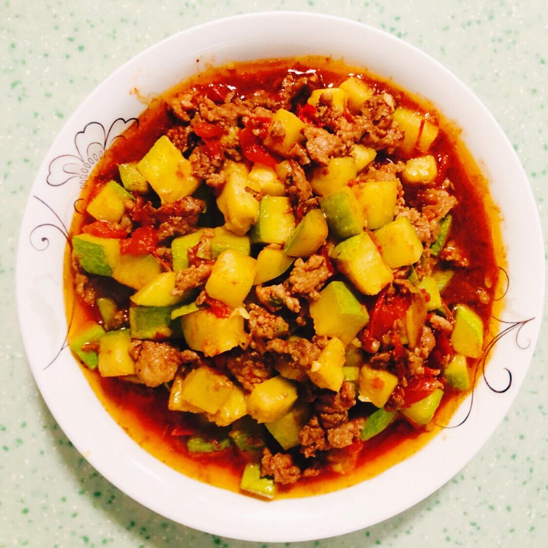 从来没吃过西葫芦的做法(肉末西葫芦)