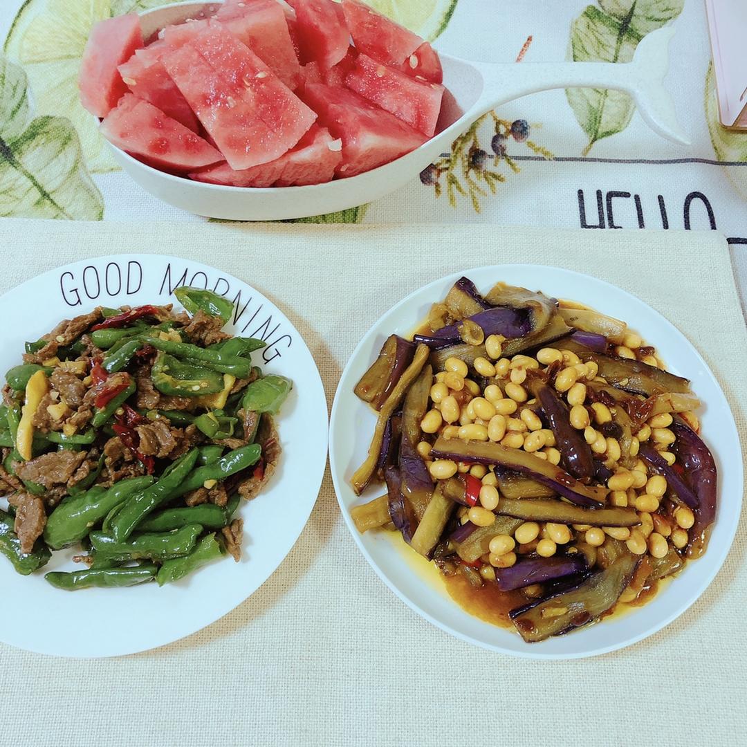 黄豆烧茄子