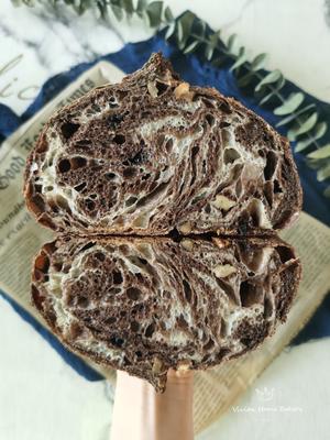 风靡INS的免揉双色开心果双料天然酵母欧包sourdough bread的做法 步骤20