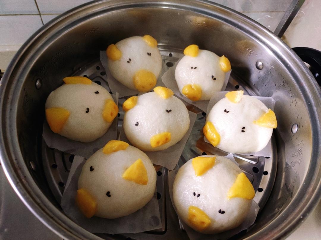 适合亲子一起制作的小猪奶黄包，简单可爱无添加