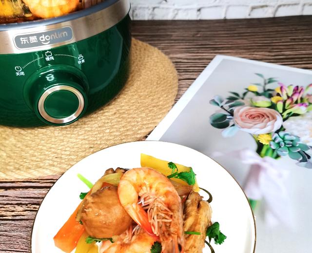 无油烟的大虾焖锅的做法