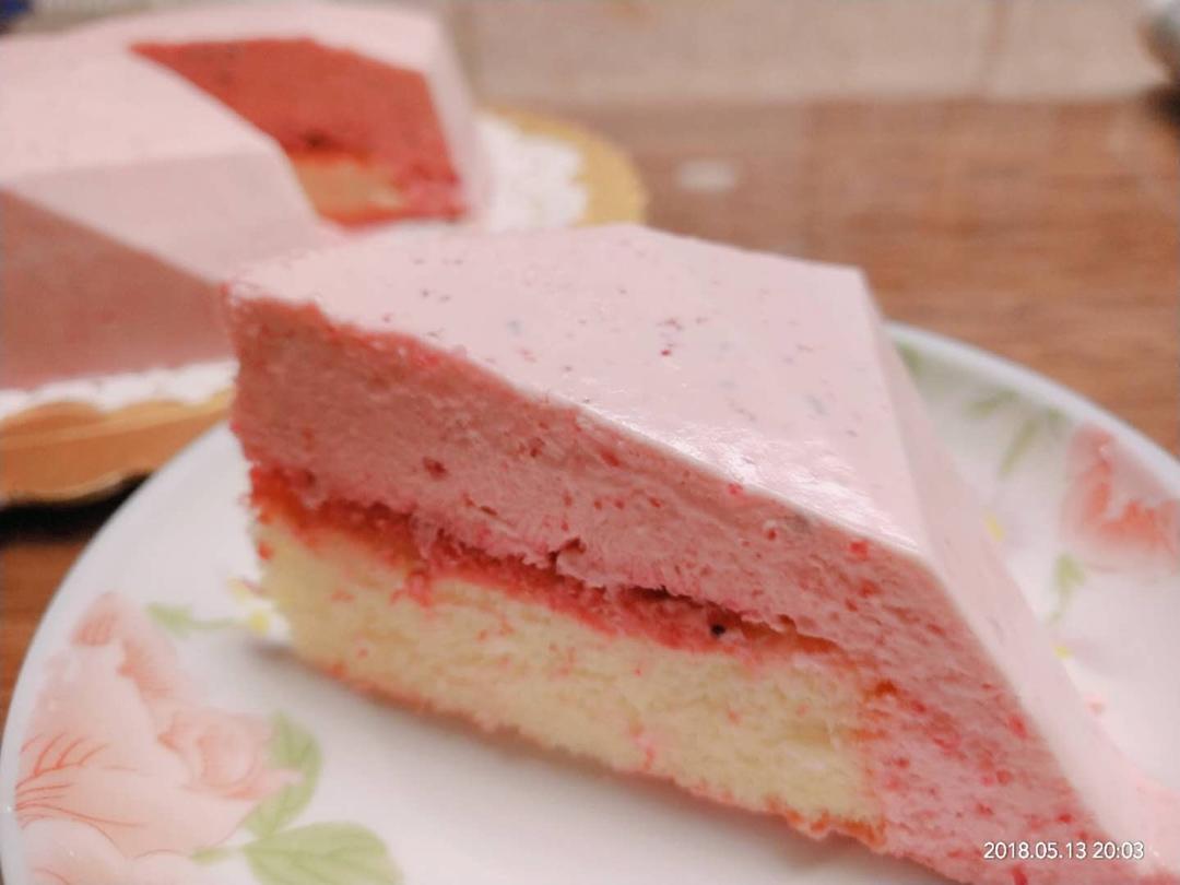 少女❤3D钻石心形覆盆子乳酪慕斯（7寸）