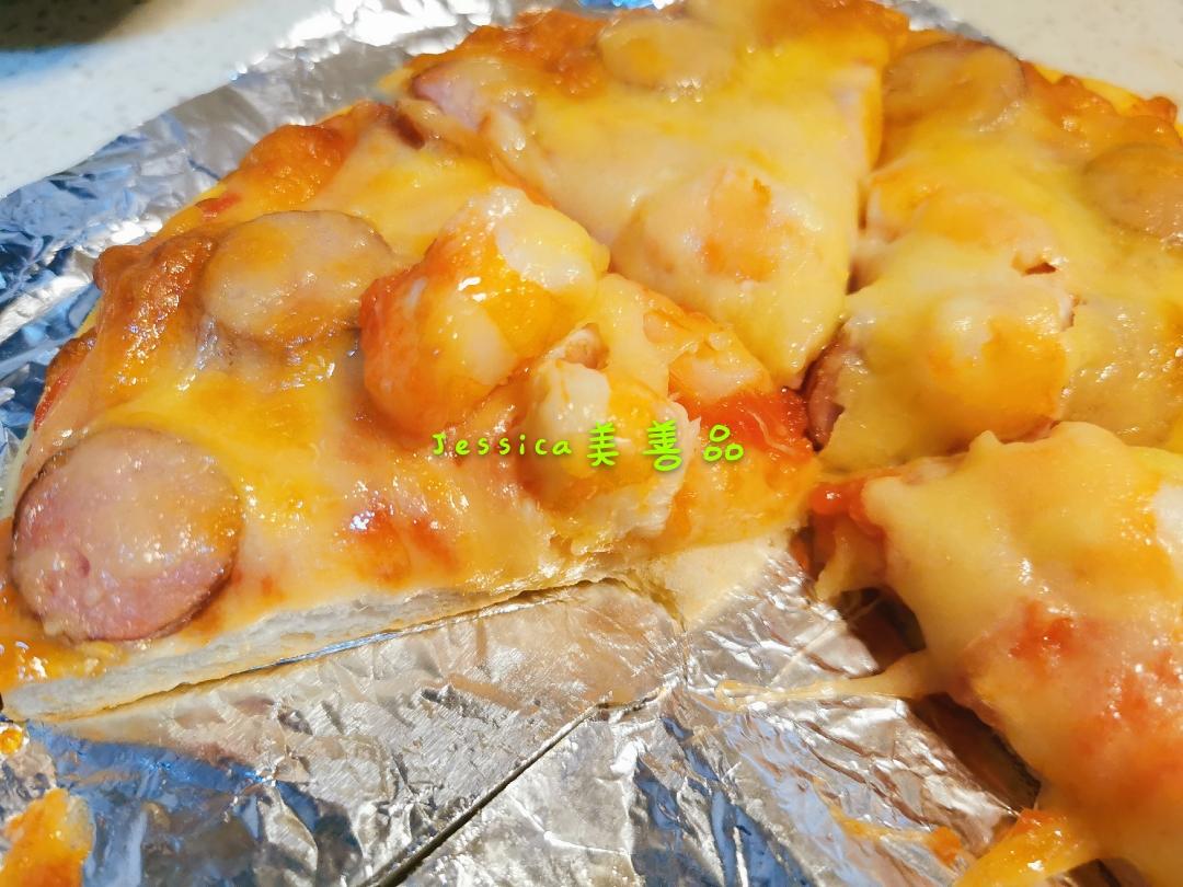 鲜虾肉肠披萨的做法