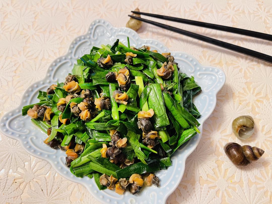 韭菜炒螺蛳头的做法