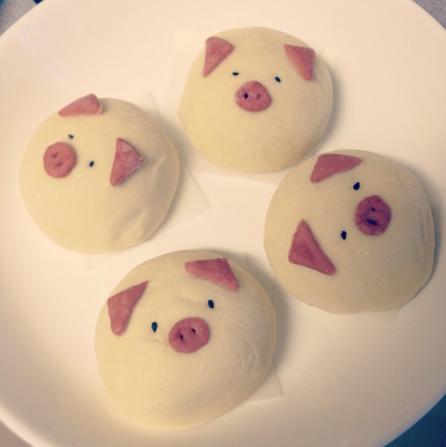 可爱的小猪豆沙包