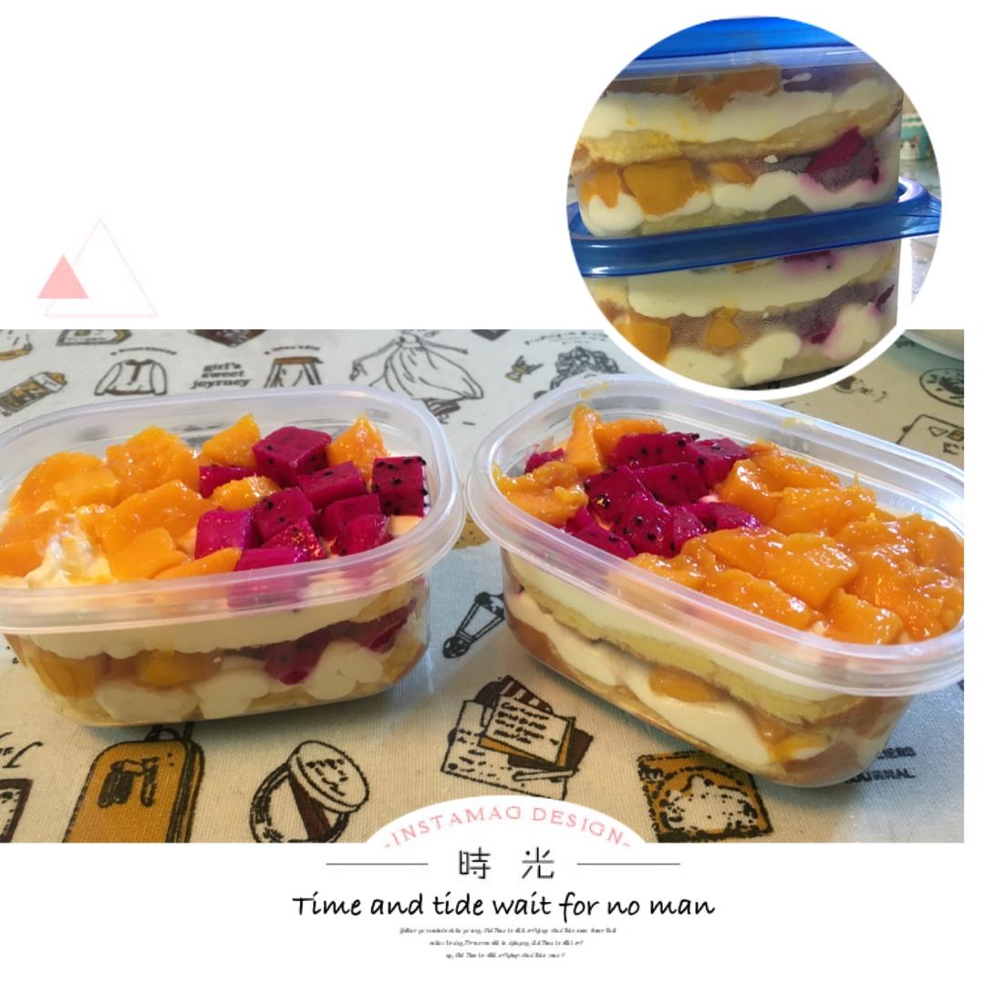 简单快手的便当饭盒水果盒子蛋糕