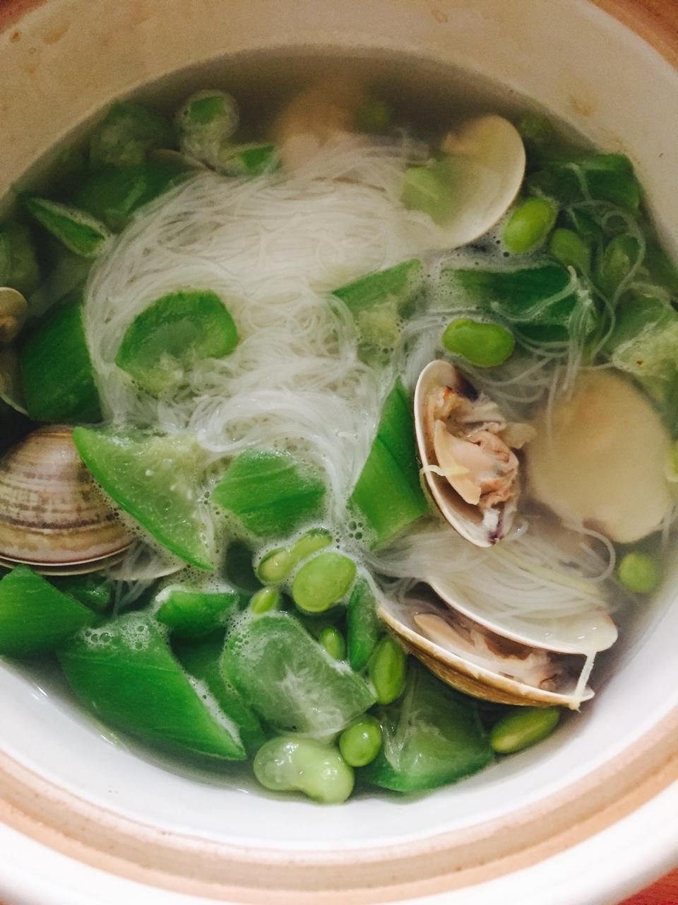 【食材包操作说明】丝瓜毛豆蛤蜊清鸡汤