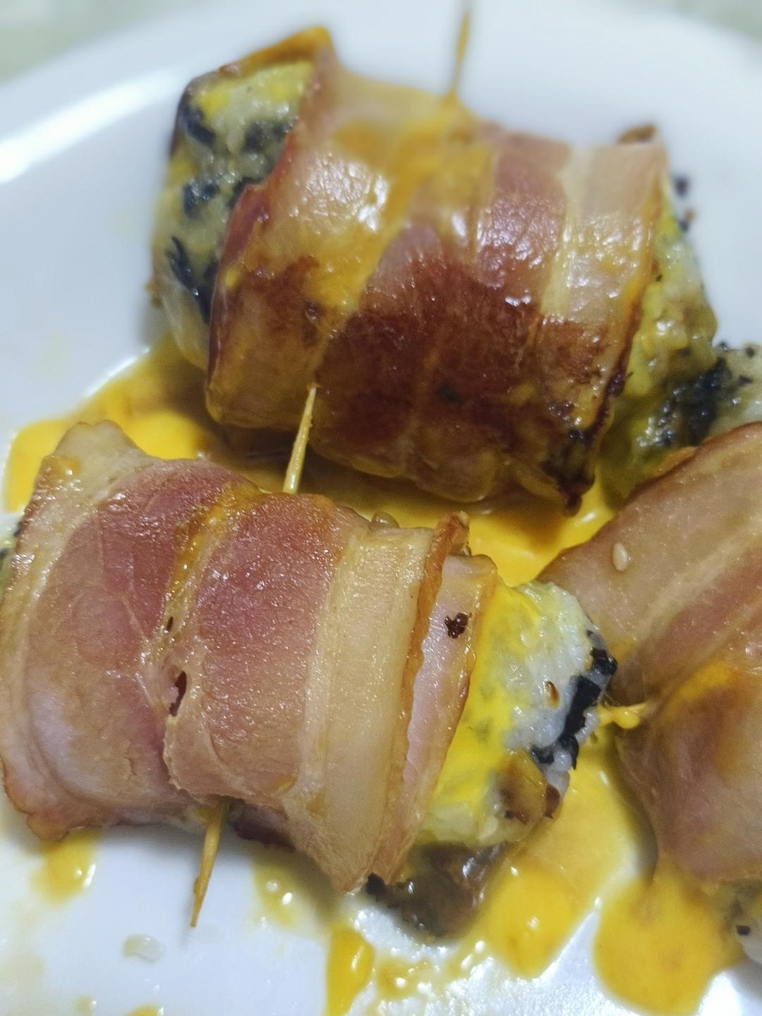 好吃到转圈圈❗️一口爱上的肉松芝士培根饭团