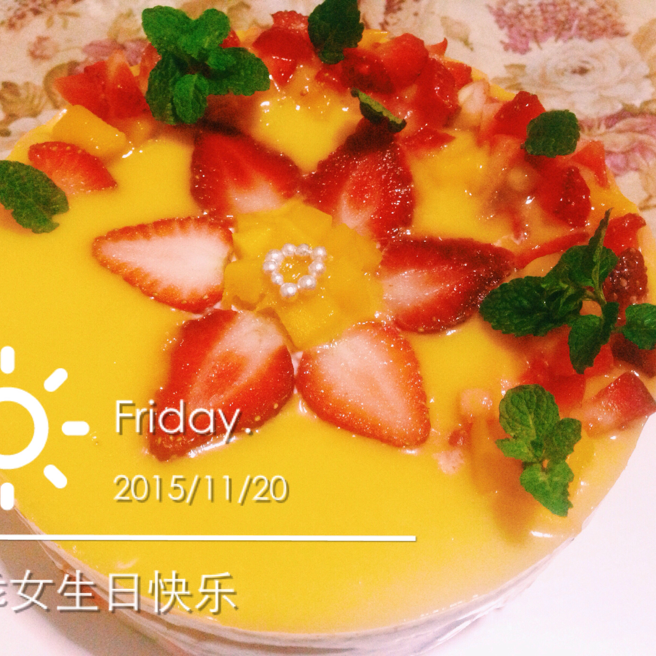 芒果芝士慕斯蛋糕～～圣诞蛋糕